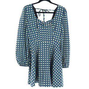 Band Of The Free Mini Dress Women's Small Teal Boho Romantic Cruise Resort NWT